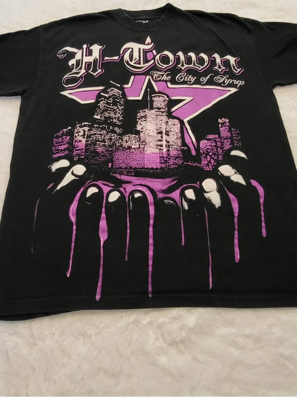 H-Town Black Style Wear Graphic Tee 100% Cotton
